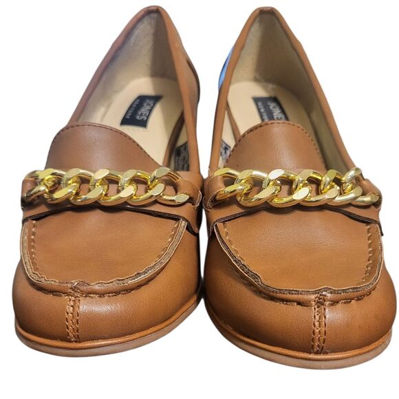 Jones New York Cyri in Camel Gold Chain Slip on Womens Block Heel, Size 6 - Picture 5 of 13